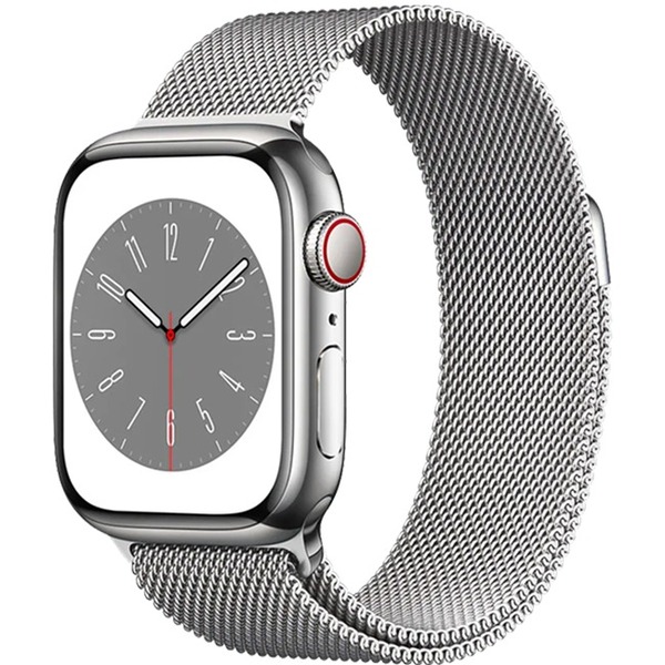 Apple Watch Series 8 thép không gỉ màu bạc là gam màu cổ điển, sang trọng phù hợp với những người có phong cách thanh lịch, tinh tế  